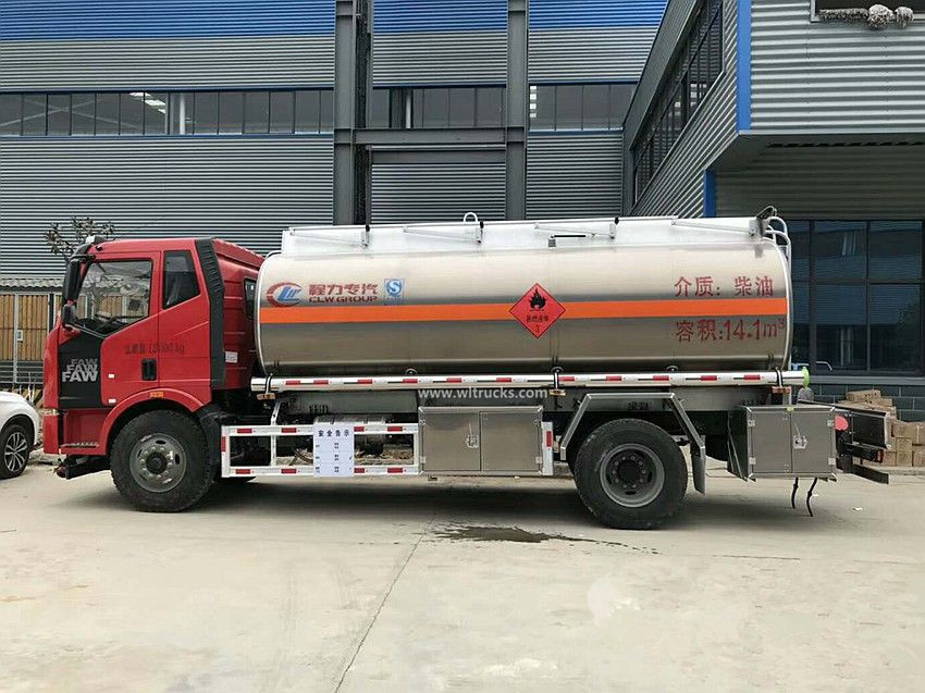 FAW 16000 liters aluminum oil bowser truck