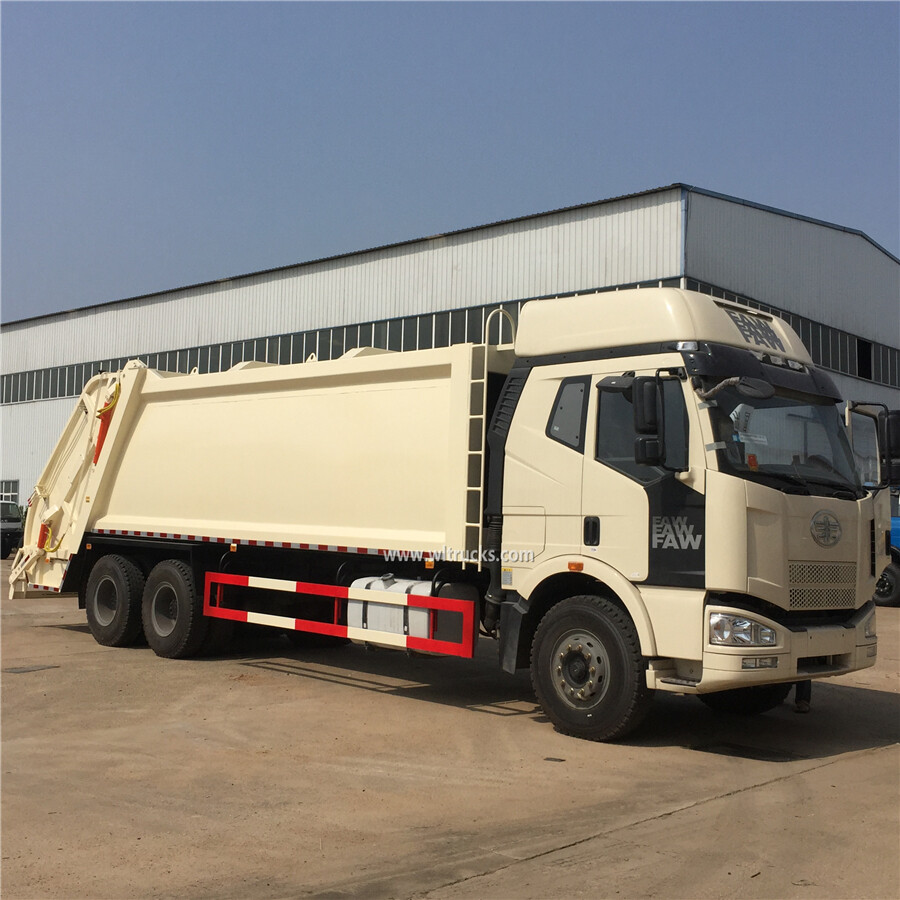 10 tire FAW 16-20 ton compactor rear loading rubbish truck