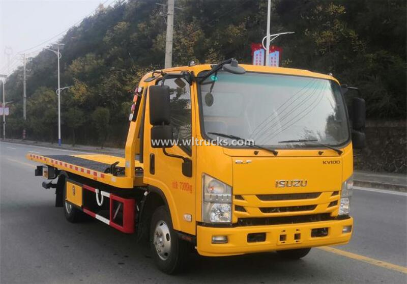 Isuzu NLR 5 ton flat wrecker truck