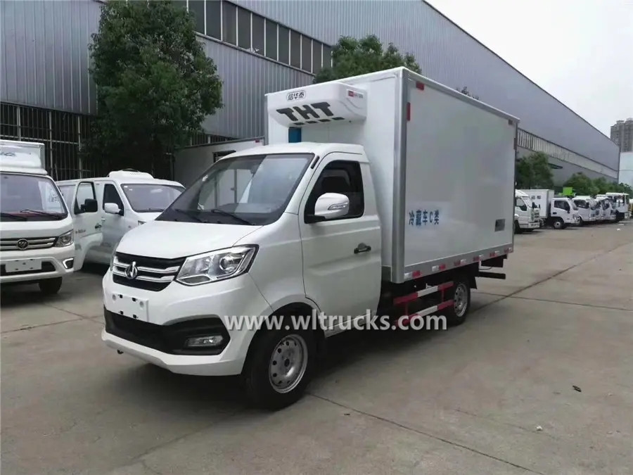 6 tire Changan gasoline mini refrigeration truck