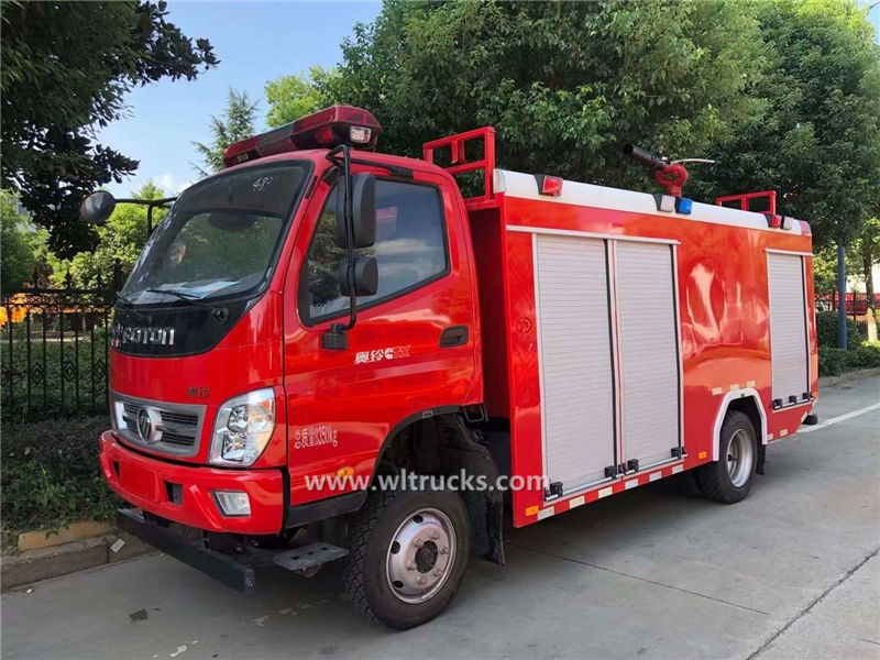 6 wheel full drive Foton 4000 liters water Foam fire engine truck