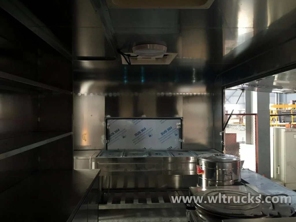 military catering kitchen food truck trailer Interior Internal equipment