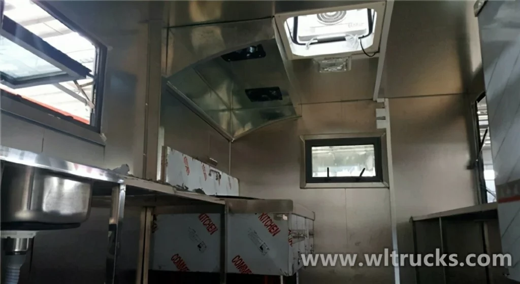 military catering kitchen food truck trailer Interior picture